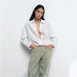 Linen Crop Button down